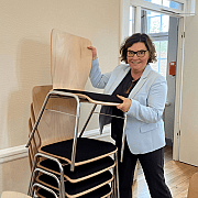 Janet Sönnichsen beim Schichtwechseltag im Materialhof