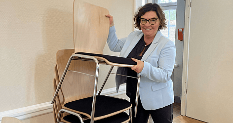 Janet Sönnichsen beim Schichtwechseltag im Materialhof
