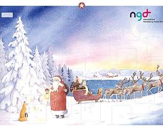 Aquarellbild Winter Weihnachtsmann